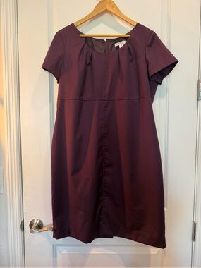 Pendleton Petite Sheath Dress Plum Short Sleeve Career Women's 16